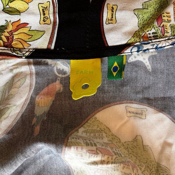 Farm Rio Trip Souvenir Black Wrap Mini Dress Size P/ Small - Picture 6 of 8